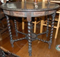 Lot 1344 - An early 20th century barley twist oak...