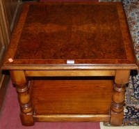 Lot 1347 - A contemporary burr walnut topped square...