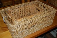 Lot 1353 - A graduated set of three rectangular wicker...