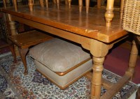 Lot 1354 - A pine plank top refectory table having...