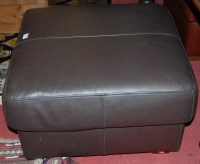 Lot 1367 - Two contemporary leather upholstered foot stools