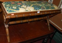 Lot 1377 - A mahogany bamboo effect and floral...