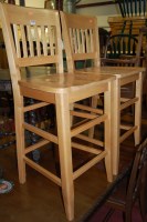 Lot 1388 - A pair of contemporary beech breakfast bar stools