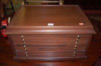 Lot 1391 - A reproduction mahogany table top seven drawer...