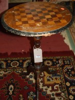 Lot 1393 - A Victorian chess board topped inlaid circular...