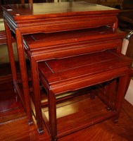 Lot 1399 - A contemporary Chinese hardwood nest of three...