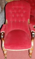 Lot 1409 - An early Victorian rosewood framed and red...