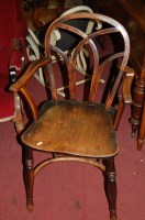 Lot 1416 - A pair of late 19th century elm seat and yew...