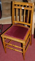 Lot 1417 - A pair of Edwardian beech bedroom chairs,...