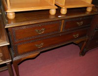 Lot 1291 - An Edwardian walnut three quarter gallery...