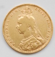 Lot 156 - Great Britain, 1891 gold full sovereign,...