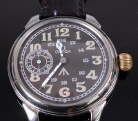 Lot 631 - An Omega military issue steel cased wristwatch,...