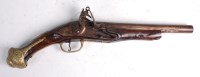 Lot 650 - An 18th century Continental flintlock pistol,...