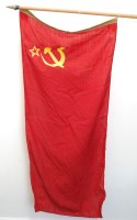 Lot 484 - A post WW II Russian Naval flag 65 x 140cm,...