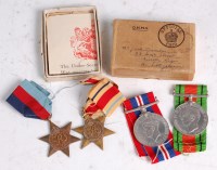 Lot 684 - A WW II group of four to include 1939-45 Star,...