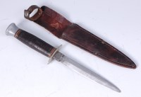 Lot 701 - A Royal Marine Commando fighting knife, the 14....