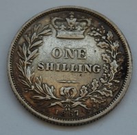 Lot 21 - Great Britain, 1867 shilling, Victoria third...