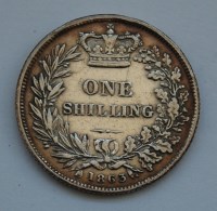 Lot 22 - Great Britain, 1863 shilling, Victoria young...