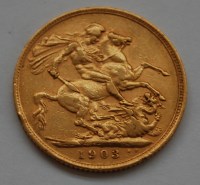 Lot 115 - Great Britain, 1903 gold full sovereign,...