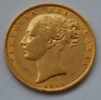 Lot 127 - Great Britain, 1855 gold full sovereign,...