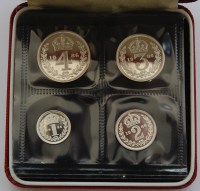 Lot 201 - Great Britain, 1986 Maundy Money four-coin set,...
