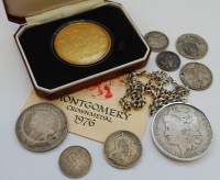 Lot 213 - Mixed lot of silver world coins, to include;...