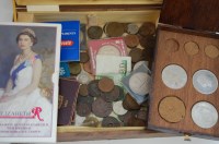 Lot 263 - Mixed lot of mainly British coins, to include;...