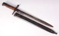 Lot 408 - An Italian M1891 Carcano bayonet, having a...