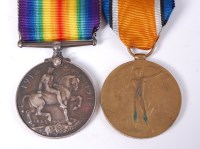 Lot 434 - A WW I British War and Victory duo, naming 84 -...