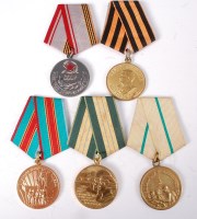 Lot 474 - A group of five Soviet Russia medals to...