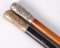 Lot 497 - A military swagger stick having an ebonised...