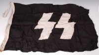 Lot 508 - A German SS flag, on a black field with white...