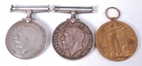 Lot 469 - A WW I British War and Victory duo, naming...