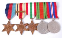 Lot 528 - A group of five WW II medals to include...