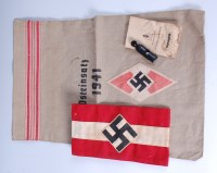 Lot 553 - A German Hitler Youth armband stamped...