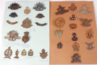 Lot 571 - A collection of Colonial cap badges and...