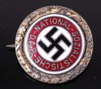 Lot 453 - A German NSDAP Golden Party Badge, stamped...