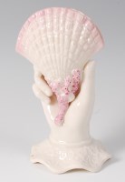 Lot 1054 - A second period Belleek porcelain 'hand &...