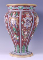 Lot 1064 - A late 19th century Mintons Majolica vase, of...