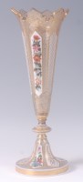 Lot 1070 - A 19th century Bohemian overlay pedestal vase,...