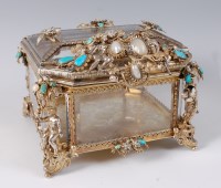 Lot 1086 - A continental silver gilt, semi-precious and...