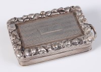 Lot 1090 - A William IV silver vinaigrette, having leaf...