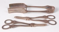 Lot 1107 - A pair of Mappin & Webb silver asparagus tongs,...