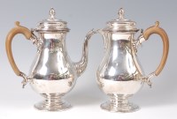 Lot 1112 - A Queen Anne style silver pedestal coffee pot...