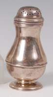 Lot 1118 - A George II silver pedestal pepperette, of...