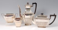 Lot 1120 - A late Victorian silver four piece tea and...