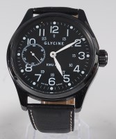 Lot 1137 - A Glycine KMU 48 gents black anodised steel...