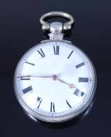 Lot 1181 - A William IV silver cased gents pocket watch,...