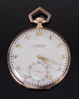 Lot 1182 - A J W Benson of London 9ct gold cased gents...