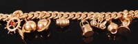 Lot 1194 - An 18ct gold flat curblink bracelet set with...